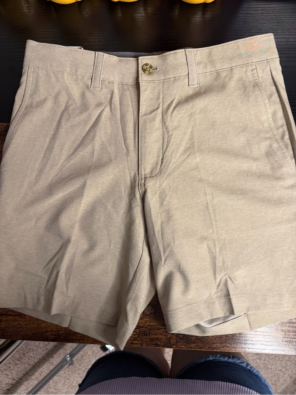 Hogan Men's Light Khaki Flat-Front Shorts